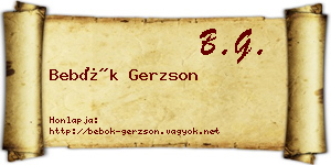 Bebők Gerzson névjegykártya